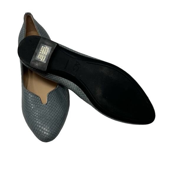 AGL Mimosa Snake Embossed Ballet Flat in Blue Grey - Picture 2 of 9